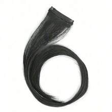 1pc Synthetic Hair Bangs Clips Front Side Long Bangs Fake Fringe Clip In Hair Extensions Accessories For Women - Black - View 3