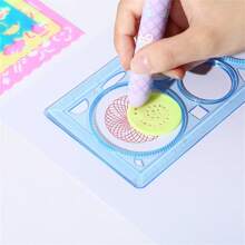 Set de 7 piezas de reglas de dibujo con diseños de dibujos animados (2 reglas de dibujo + 1 regla de diseño + 4 reglas plantilla), Reglas - Multicolor - Ver 7