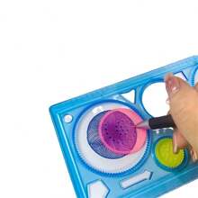 Set de 7 piezas de reglas de dibujo con diseños de dibujos animados (2 reglas de dibujo + 1 regla de diseño + 4 reglas plantilla), Reglas - Multicolor - Ver 3