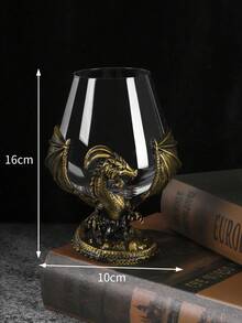 1 件新款恐龍形紅酒杯,勃根地風格,550 毫升容量,完美的派對禮物 - 銅色 - 查看 2