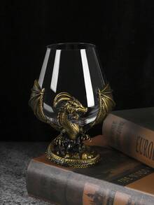 1 件新款恐龍形紅酒杯,勃根地風格,550 毫升容量,完美的派對禮物 - 銅色 - 查看 4