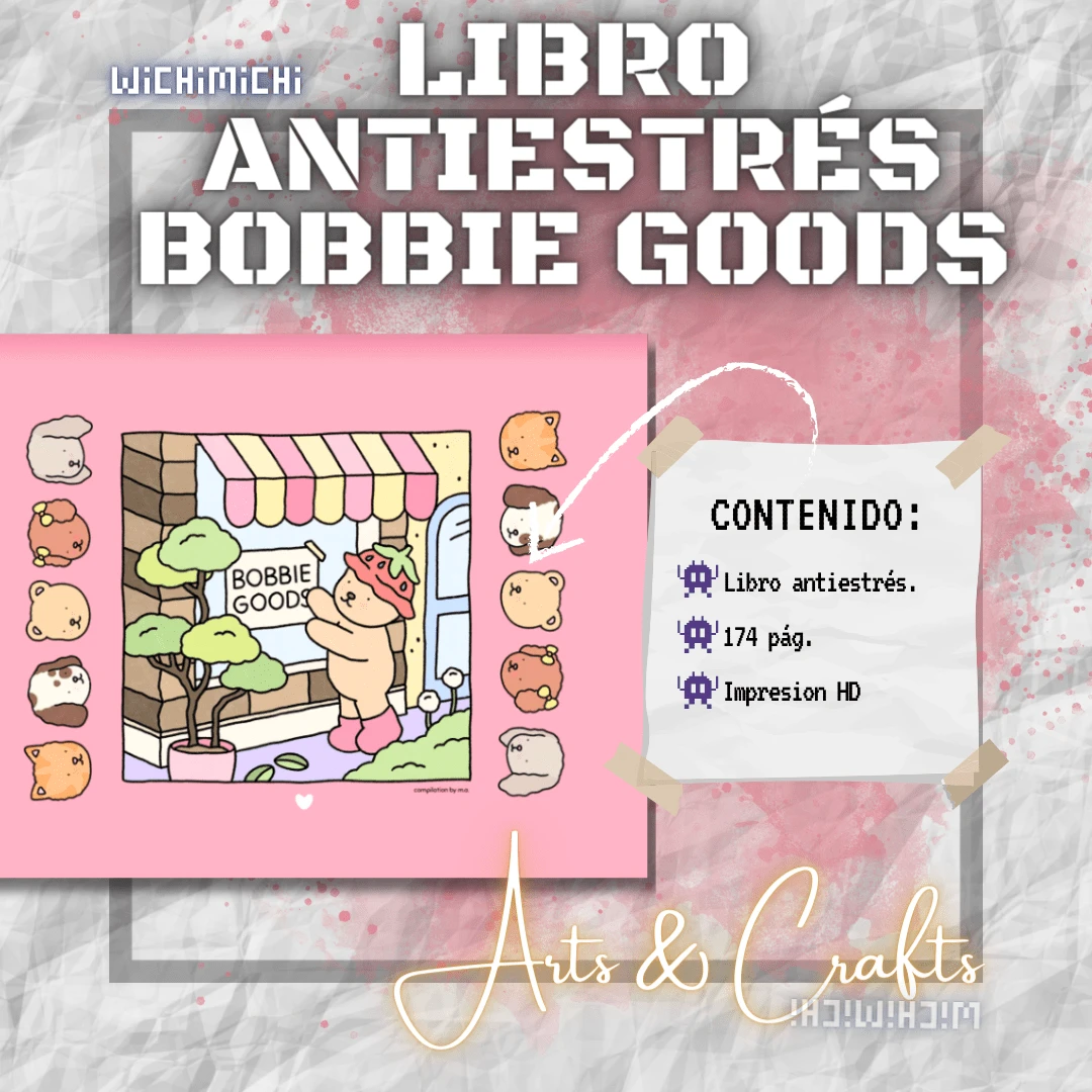 LIBRO PARA COLOREAR ANTIESTRÉS BOBBIE GOODS DE 170 PÁGINAS - Rosa - Ver 1