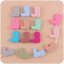 1pc New Style Children's Art And Craft Silicone Boot Beads, Creative Cartoon Diy Kids' Silicon Colorful Handmade Jewelry Beading Accessory - Hot Pink - View 6