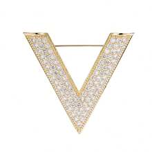 1pc V-Shaped Scarf Buckle Inlaid Shiny Rhinestone Clothes Corner Knotted Buckle T-Shirt Clothes Buckle Ring Scarf Accessories - Multicolor - View 4