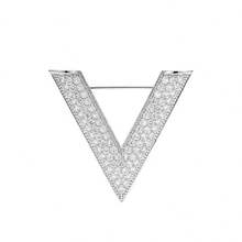 1pc V-Shaped Scarf Buckle Inlaid Shiny Rhinestone Clothes Corner Knotted Buckle T-Shirt Clothes Buckle Ring Scarf Accessories - Multicolor - View 3