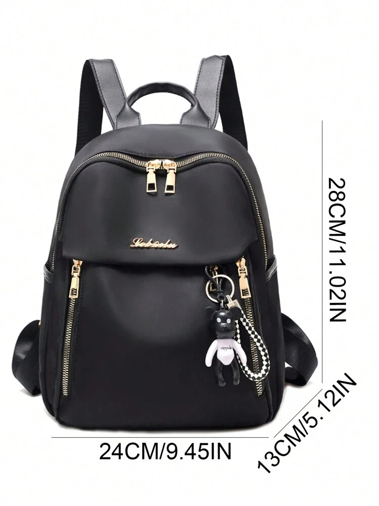 2024 New Oxford Cloth Women's Backpack Large Capacity Waterproof Travel Shoulder Bag For StudentsSchool Bag,School Bookbag,Backpack For School,Large Capacity,Classic Casual,Lightweight, Suitable For Teen Girls Women College Students,Teacher,White-Collar Workers,Rookies & White-Collar WorkersMiddle School, High School,Outdoors, Travel, Outings,Holiday,Elementary School - Black - View 3