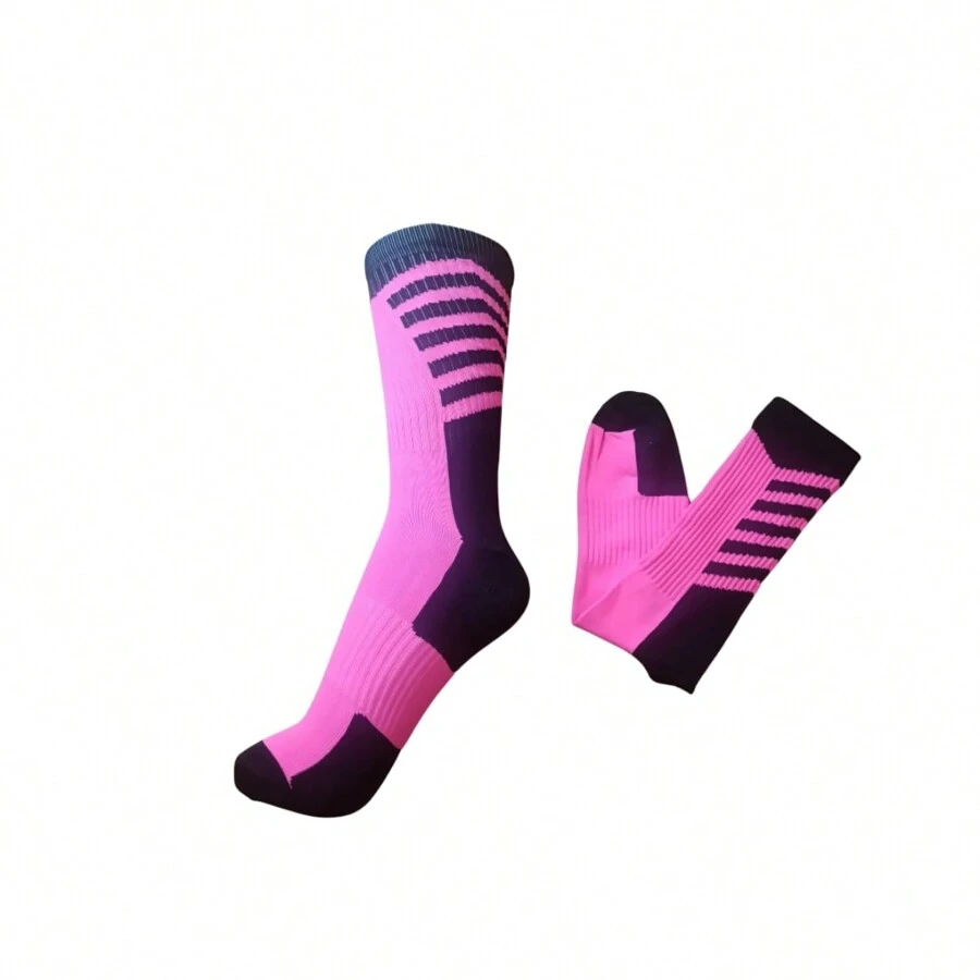 Meia Cano Alto Social/Esportiva Rosa - Rosa Bebê - Visão 1