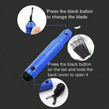 10入組手動編織呢邊修剪刀片，木質和塑料斜角工具，只適用於非動力修剪刀片更換，不包含修剪機，僅出售刀片 - 黑色 - 查看 2