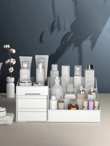 1個桌面抽屜式3層收納盒,適用於學生,組織文具收納盒 - 白色 - 查看 3