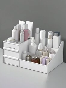 1個桌面抽屜式3層收納盒,適用於學生,組織文具收納盒 - 白色 - 查看 4