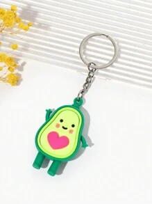 1pc Cartoon Avocado Keychain, Cute Bag Ornament For Students, Car Key, Woven Rope Decor Valentine's Day Valentines Car Accessories Bag Charm Backpack For School