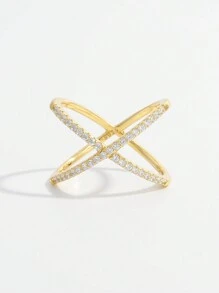 1pc Gorgeous Creative Romantic Elegant Personalized 925 Silver Artificial Ring For Women Dating Gift - Gold - View 2