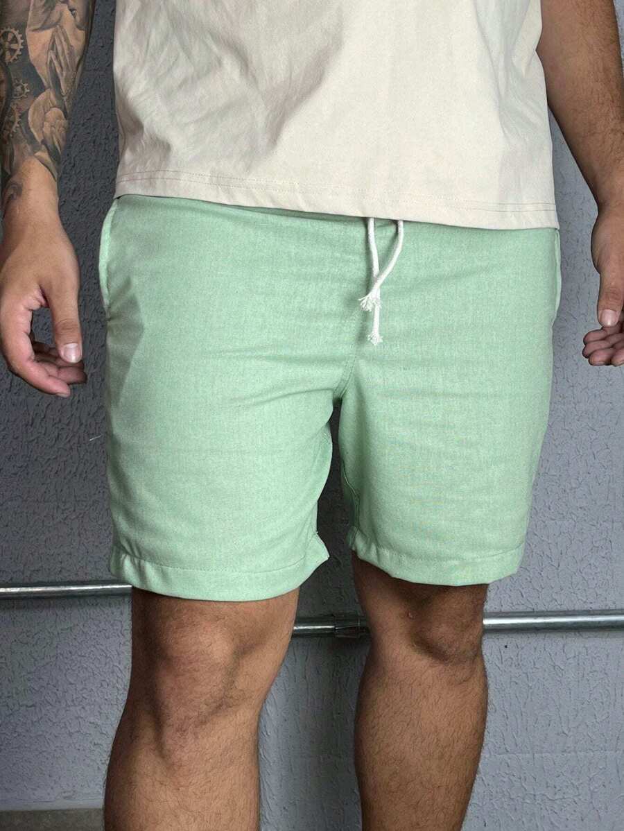 Men Denim Shorts - Mint Green - View 1