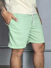 Men Denim Shorts - Mint Green - View 6