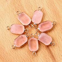 2入組水晶瑪瑙矩形形狀晶連接器吊飾,diy項鍊手鍊珠寶製作配件 - 彩色 - 查看 21