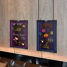 LED Message Writing Board, 16"X12" 24"X16" & 32"X24" Illuminated Erasable Lighted Chalkboard, Neon Effect Menu Sign Board, Drawing Board With 8 Fluorescent Chalk Markers And Remote Control, For Home Wedding Shop