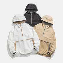 運動衫、工作服連帽衫、半拉鍊夾克、休閒連帽衫、情侶長袖連帽衫、中性夾克健身衣男士 - 白色 - 查看 4