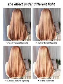 Black Long Straight Wigs For Women, Natural Black Synthetic Wigs With Bangs, Elegant Beautiful Natural Looking Heat Resistant Synthetic Wig Daily Party Use - 香檳色 - 查看 7