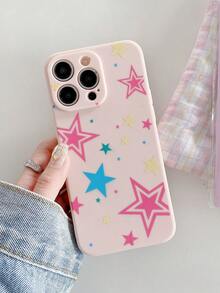 3pcs/Set Black, White, Pink Soft Silicone Phone Case With Different Star Patterns, Full Body Protective Cover With Camera Lens, Compatible With IPhone - Multicolor - View 8