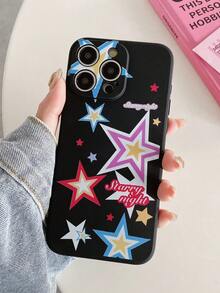 3pcs/Set Black, White, Pink Soft Silicone Phone Case With Different Star Patterns, Full Body Protective Cover With Camera Lens, Compatible With IPhone - Multicolor - View 10