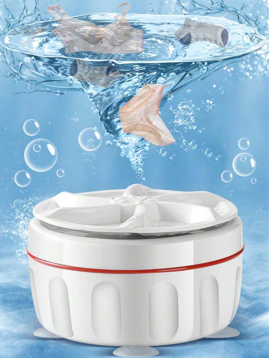1pc Usb Mini Turbo Dishwasher & Portable Washing Machine With Suction Cups, Suitable For College Dormitories, Travel, Home And Apartment Cleaning - White - View 1