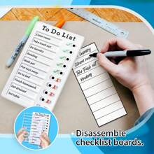 Chore Chart To Do List Adhd Tools For Kids And Adults Sliding Morning Routine Chart For Kids Detachable RV Checklist Board Reusable My Chores Checklist Task Board - White - View 3