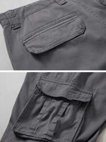 Men'S Camo Multi-Pocket Relaxed Fit Casual Shorts,Outdoor Camouflage Twill Cargo Shorts 11" Inseam(No Belt) - 灰色 - 查看 4
