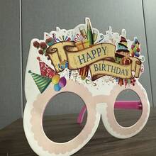 1 件粉紅色生日主題派對裝飾眼鏡,粉紅色生日派對裝飾用品粉紅色生日派對眼鏡派對面俱生日派對用品 - 彩色 - 查看 5