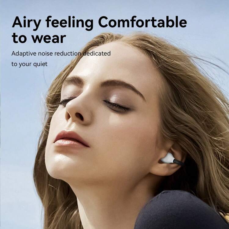 Simsonlab真無線骨傳導耳機,配帶夾子,開放式佩戴,高清音質,5.3版本,零遊戲延遲,增強低音效果,長效續航,自動連接,適用於通話、遊戲、騎行、跑步、健身,男女適用 - 白膚色 - 查看 6