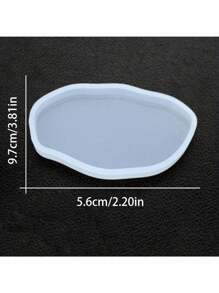 不对称椭圆形镜子，水晶环氧树脂铸造模具，硅胶不对称椭圆形镜子展示底座用于吊坠杯垫 - 鏡面不規則橢圓02 - 查看 2