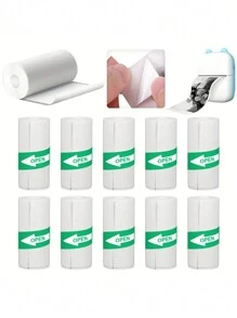 FoBianJie 10入組熱感迷你印表機紙,材料選擇eood紙漿纖維自黏式可打印貼紙,與p1迷你印表機及peripage A6系列印表機和便攜式熱感印表機兼容。自黏式熱感紙可印可貼,適用於口袋式熱感印表機 - 10圈不乾膠熱敏紙 - 查看 2