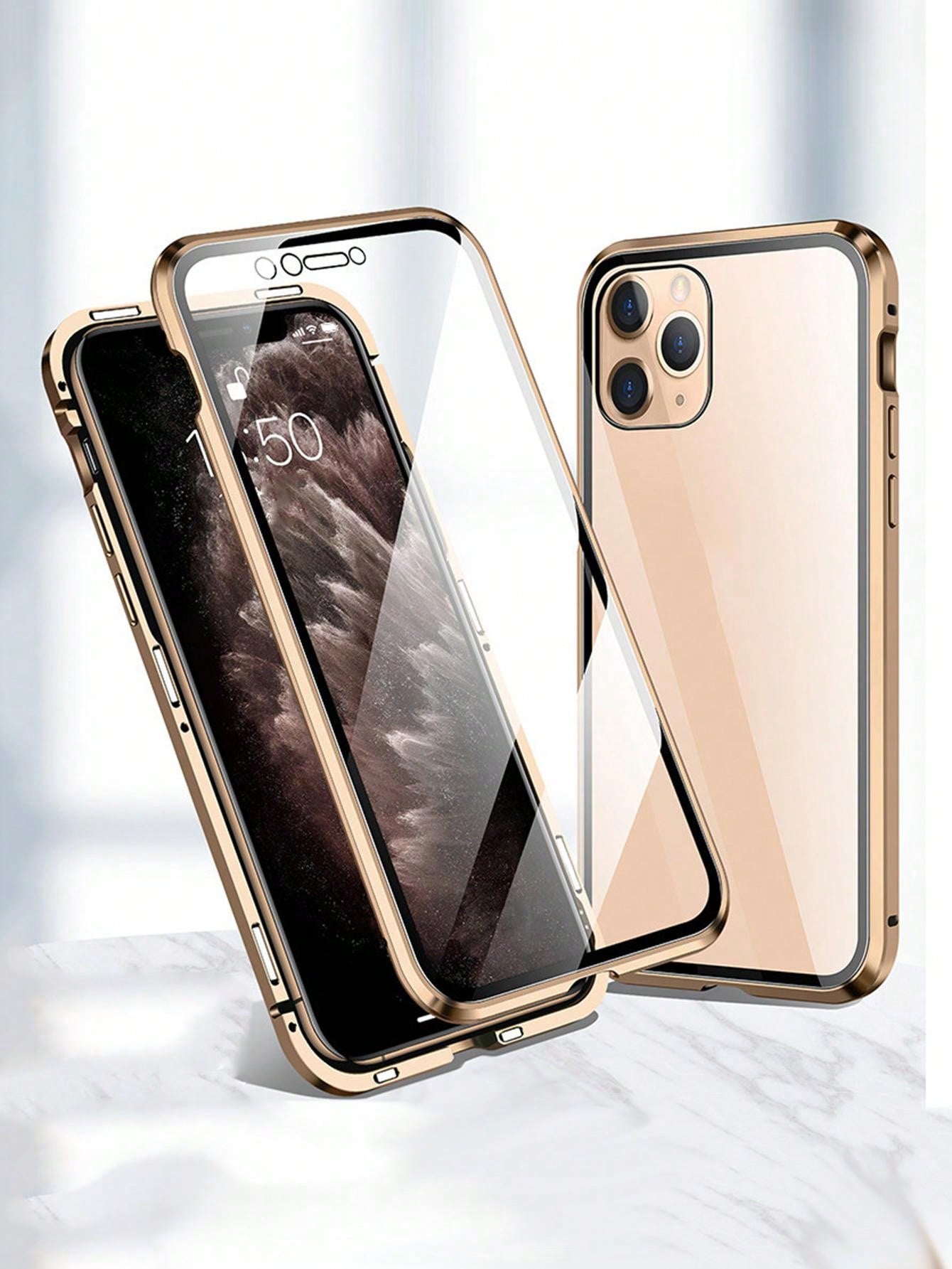 Double Sided Flip Phone Case With Metal Frame And AntiDrop