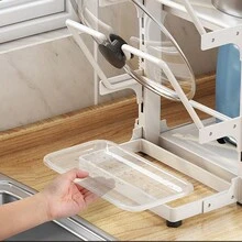 Pot Rack Organizer For Large Pots And Pans, Adjustable Lid Holder And Pan Rack For Kitchen Cabinet, Kitchenware Storage Rack, Multiple Diy Methods - White - View 4