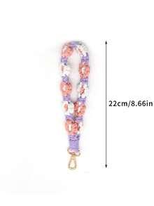 網紅最新驚喜！新鮮手工編織雛菊鑰匙圈手機鑰匙掛件 - 紫色 - 查看 3