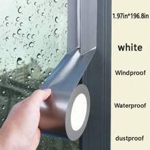 1卷窗戶防風保暖膜帶,防止冬季漏風,防風防水無縫密封條,高黏度,浴室防水不留膠,防風,覆蓋門窗縫隙 - 銀色 - 查看 1