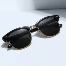 1 件鏡面綠色女式時尚復古方形偏光太陽眼鏡適合戶外駕駛釣魚旅行裝飾豪華品牌設計師 Uv400 防紫外線防眩光眼鏡 - 綠色 - 查看 2