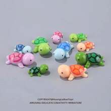 Modelo Realista De Tortuga Marina De Dibujos Animados Con Color, Adorno De Simulación Ecológico En Miniatura De Artesanía De Resina, Adecuado Para Decoración Exterior Y De Jardín, También Como Decoración De Gran Tortuga De Playa De Arena En Simulación De Color De Macarrón - Multicolor - Ver 9