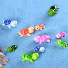 Modelo Realista De Tortuga Marina De Dibujos Animados Con Color, Adorno De Simulación Ecológico En Miniatura De Artesanía De Resina, Adecuado Para Decoración Exterior Y De Jardín, También Como Decoración De Gran Tortuga De Playa De Arena En Simulación De Color De Macarrón - Multicolor - Ver 5