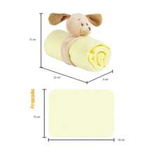 Sábana Frazada Cobija Para Recien Nacido Bebé con Animalitos de Peluche Sábanita de Bebé - Amarillo - Ver 2