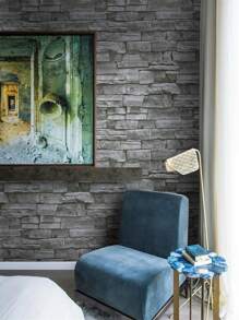 Grey Brick Wallpaper Peel And Stick Wallpaper Stone Wallpaper, Self Adhesive Removable Vintage Brick Wall Paper Faux Textured Wallpaper Home Decoration, Renovation Stickers Peel Wall Panels, Wall Paper, Wallpapers, Spring Decoration Items Refresh Your Home, Rama Decoration Stickers Gifts Birthday Graduation