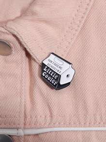 1pc Creative Black Milk Box Shaped Cartoon Brooch, Suitable For Men And Women Daily Wear - Black - View 3