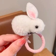 Plush Bunny Hair Tie For Girls With Cute Animal Rubber Band High Elastic Hair Tie - Multicolor - View 1