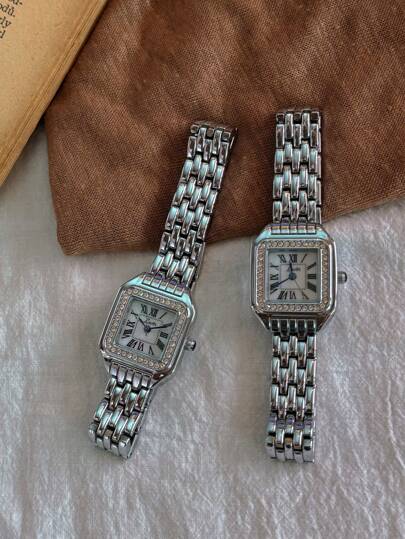 1pc New Arrivals Square Dial Ladies Waterproof Watch, Elegante Roman Numerals ation, Life Parties view 3