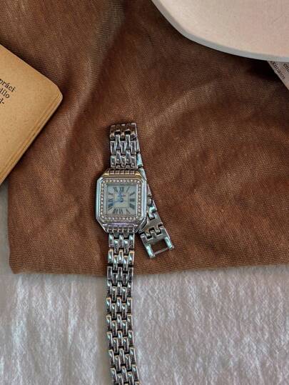 1pc New Arrivals Square Dial Ladies Waterproof Watch, Elegante Roman Numerals ation, Life Parties view 4