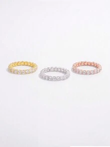 1個華麗瑰麗的經典925銀圓形cz戒指,作為精美的禮物、婚禮、訂婚、新娘珠寶