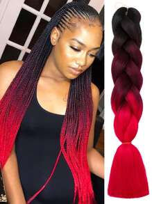 Pack Of 1 Large Braiding Hair 24Inch Suitable For Women Daily Holidays And Cosplay Braided Wear Black Wine Red Multicolour Fashion Synthetic Hair Crochet Hair Extensions Useful And Deft High Temperature Hair Woven Hair Extensions For Halloween And Christmas New Year Carnival Music Festival