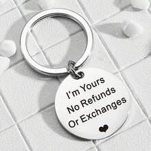 1 Pc I'M Your No Refunds Or Exchanges Stainless Steel Keychain Lover Father Festival Gifts - Maroon - View 4