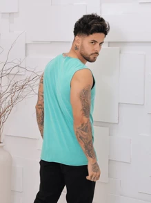 Men Tank Tops - Azul menta - Ver 4