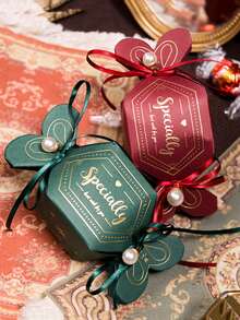 10pcs Simple Creative Green Gift Box, Candy Shape DIY Chocolates Package Box For Birthday Party Wedding Christmas Valentine's Day Spring Festival Gift Decoration - Green - View 2