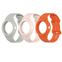 3 Packs TPE Smartwatch Band For Pixel Watch2/1 Multi Color Watch Strap - Gray+Pink+Orange - View 1